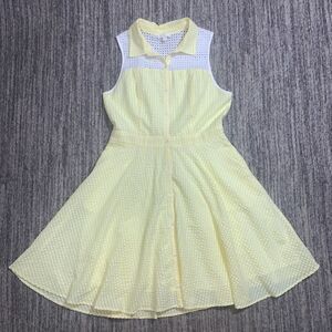 Charming Charlie Gingham & Eyelet Summer‎ Shirt Dress Small Girlhoodcore Pockets